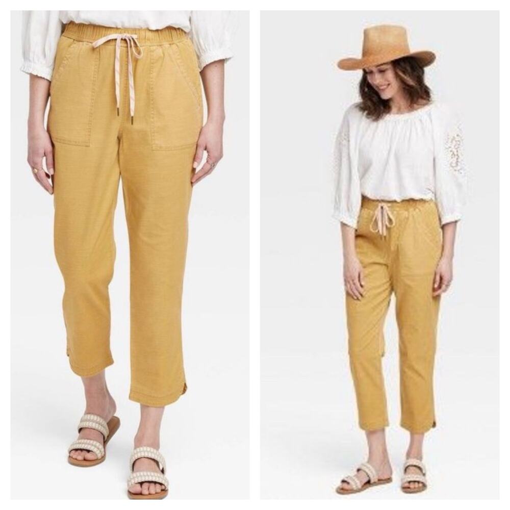 Knox Rose Relaxed Fit Tapered Jogger Pants XL Amber Yellow Casual Utility